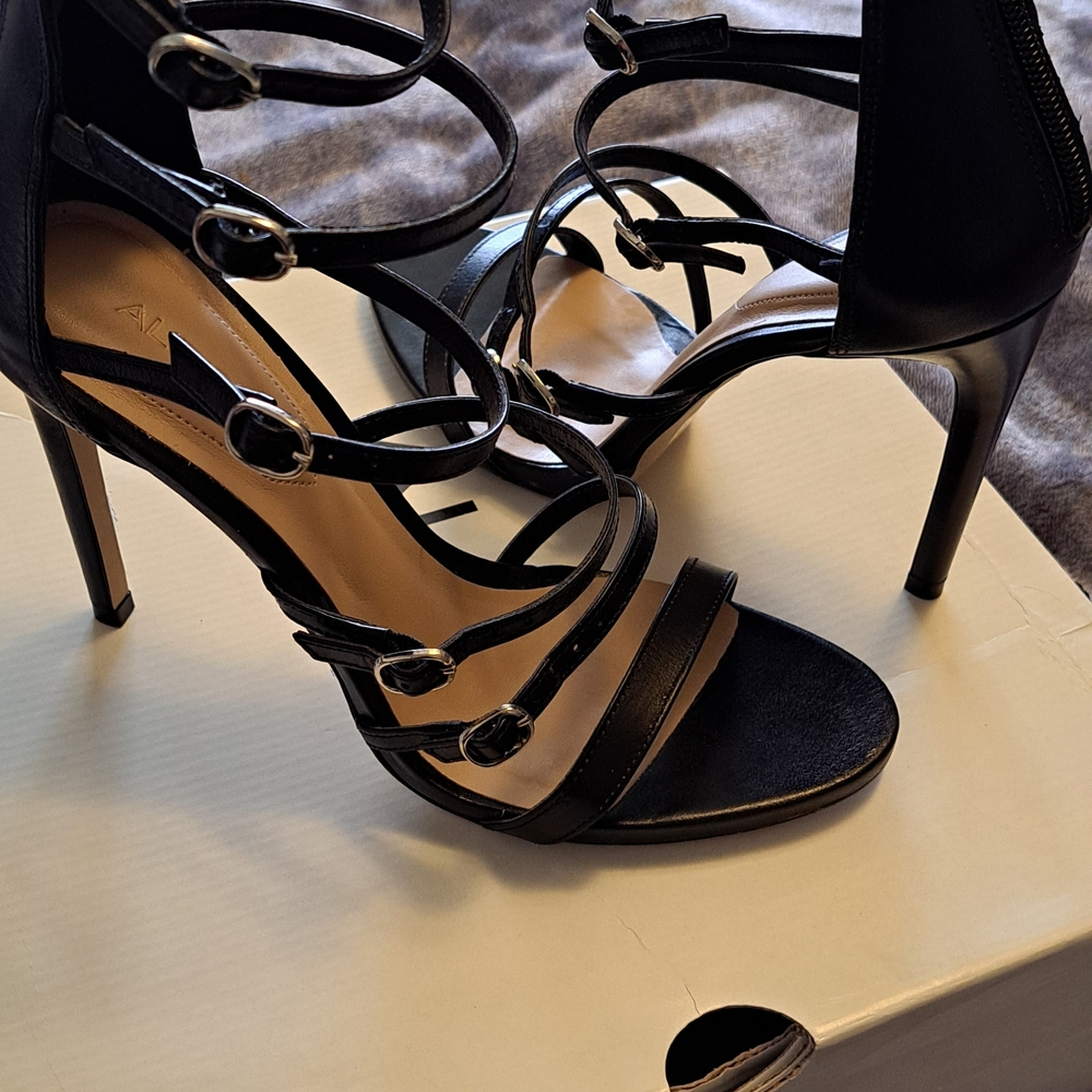 Aldo Black Multi-Strap Heels